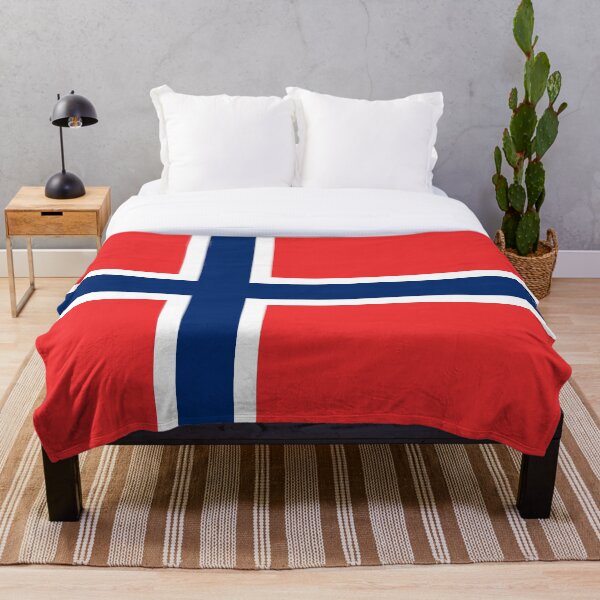 Norwegian Flag Throw Blanket