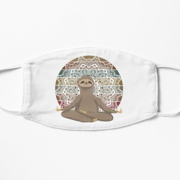 Sloth sitting in Lotus Flat Mask