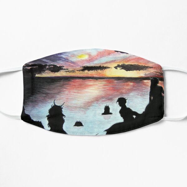 Mermaids at Sunset Flat Mask
