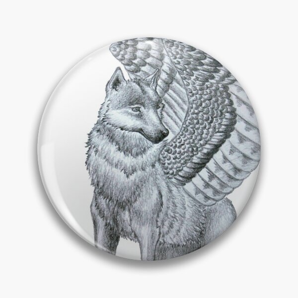 Winged Wolf Pin