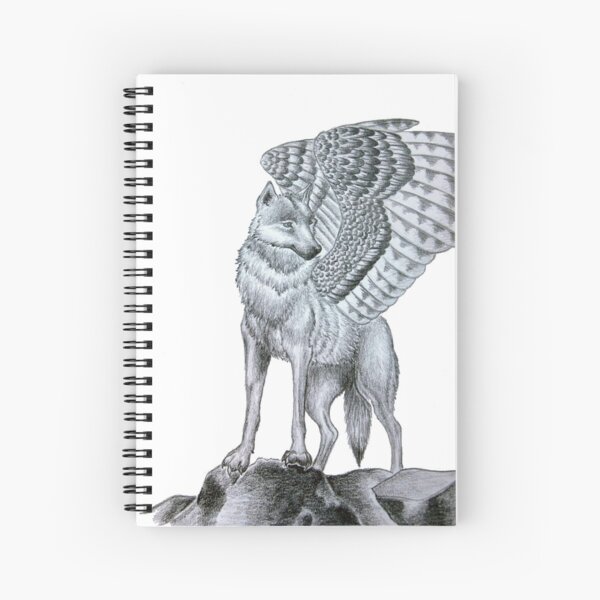 Winged Wolf Spiral Notebook