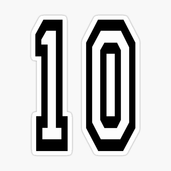 NUMBER 10. TEAM. SPORTS. 10th. TENTH. Competition. Sticker