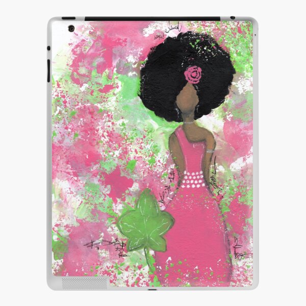 Dripping in Pink and Green Angel iPad Skin