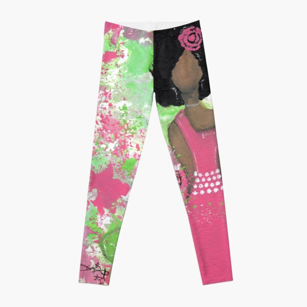 Dripping in Pink and Green Angel Leggings