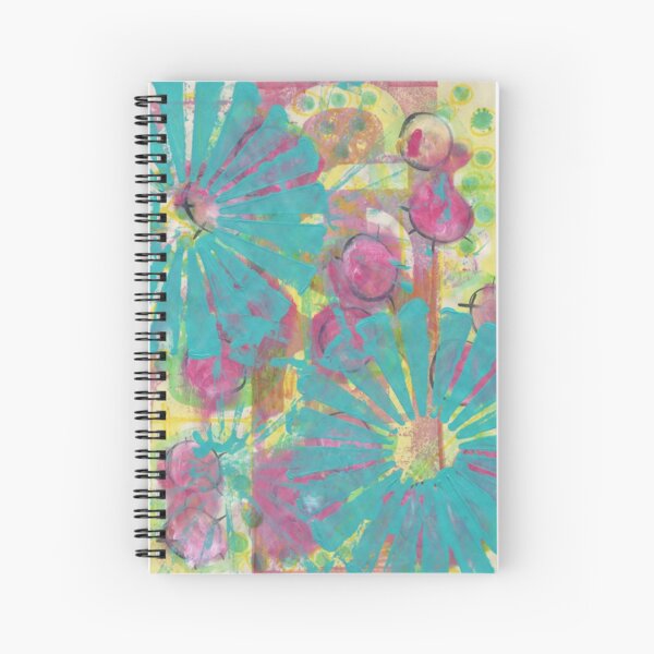 Blue Flower Abstract Spiral Notebook