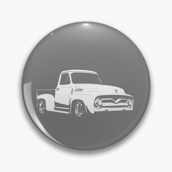 Item preview, 1955 Ford F-100 - stylized white on dark background  designed and sold by mal-photography.