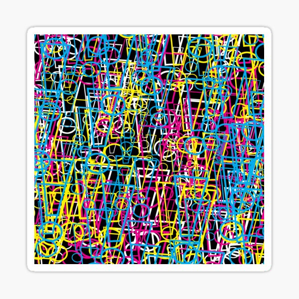 CMYK Whee! Exclamation Point Scramble Sticker