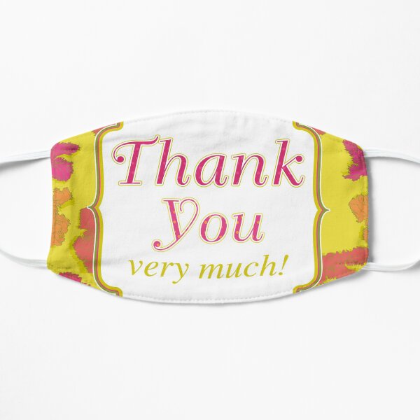 Thank You! / Pink Tulips on Yellow Mask