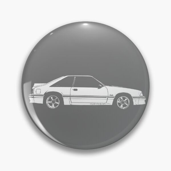 Item preview, profile Ford Mustang GT (fox body) - stylized white on dark background designed and sold by mal-photography.