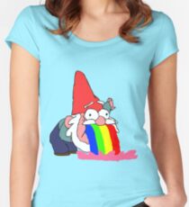 Gnome puking happiness - Gravity Falls Women's Fitted Scoop T-Shirt