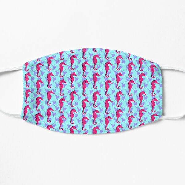Seahorses Riding Ocean Waves Flat Mask