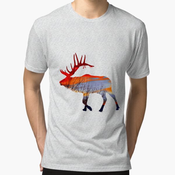 Sunset elk  Tri-blend T-Shirt