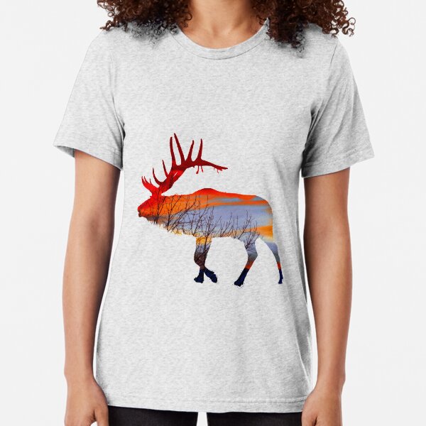 Sunset elk Tri-blend T-Shirt