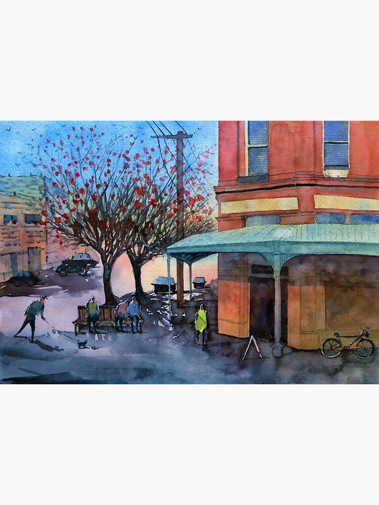 "Brunswick corner cafe, Melbourne Victoria" Sticker for Sale by