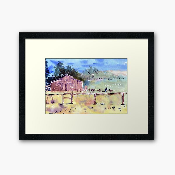 Item preview, Farm watercolour painting designed and sold by darrenyeoart.