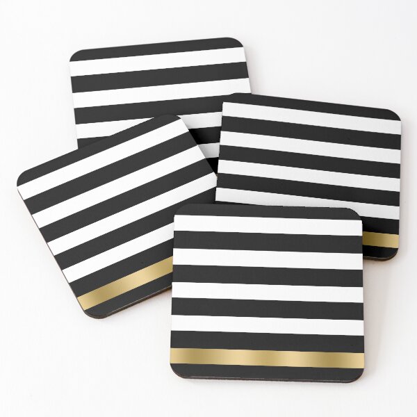 Item preview, Black White And Gold Stripes  designed and sold by GoDesign1.