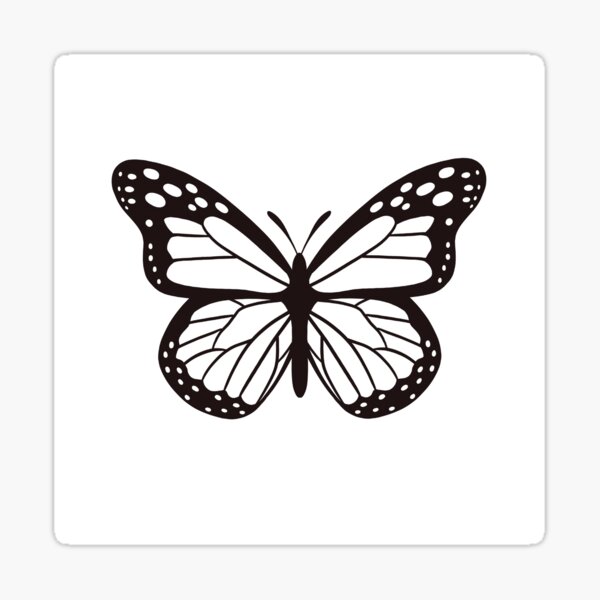 "Black and White Butterfly" Sticker by NicoleWilsonart Redbubble