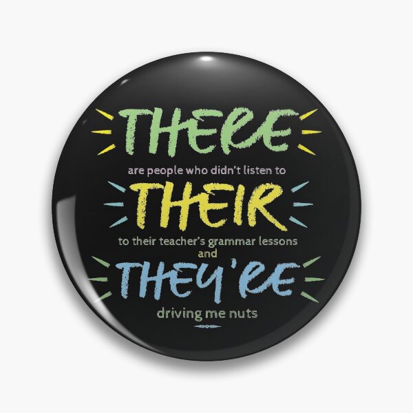 Item preview, There Their They're Funny English Grammar Learning Quotes Chalk Style  designed and sold by alenaz.