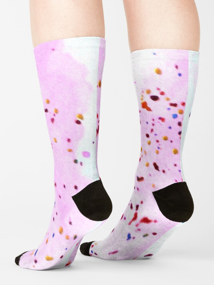 Alternate view of Art Doodle No. 41 Pink Splatter Socks
