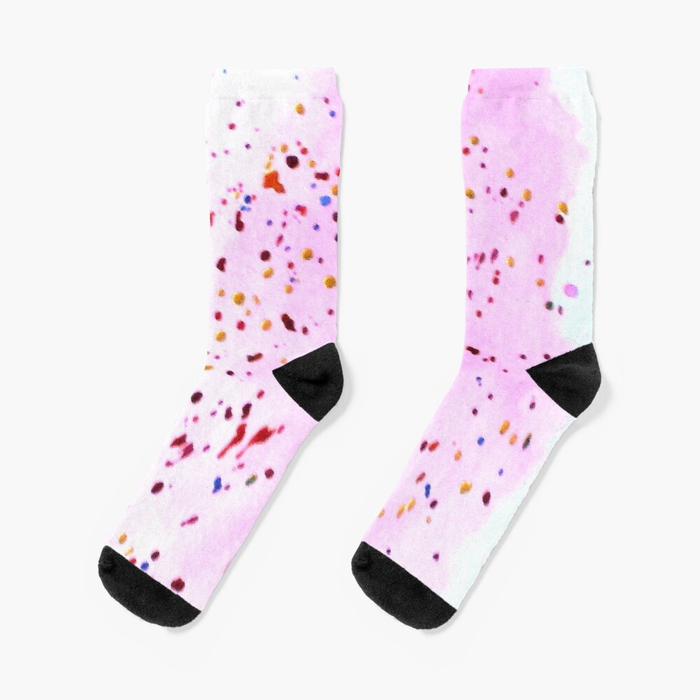 Art Doodle No. 41 Pink Splatter Socks