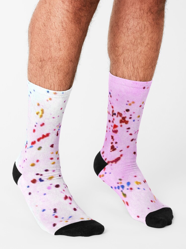 Alternate view of Art Doodle No. 41 Pink Splatter Socks