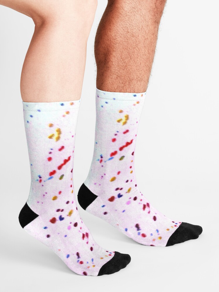 Alternate view of Art Doodle No. 41 Pink Splatter Socks