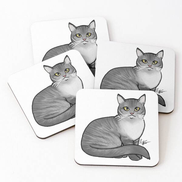 Item preview, Cat - British Shorthair Gray Tabby Cat designed and sold by Jennifer Stolzer.