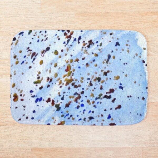 Art Doodle No. 39 Blue Splatter Bath Mat