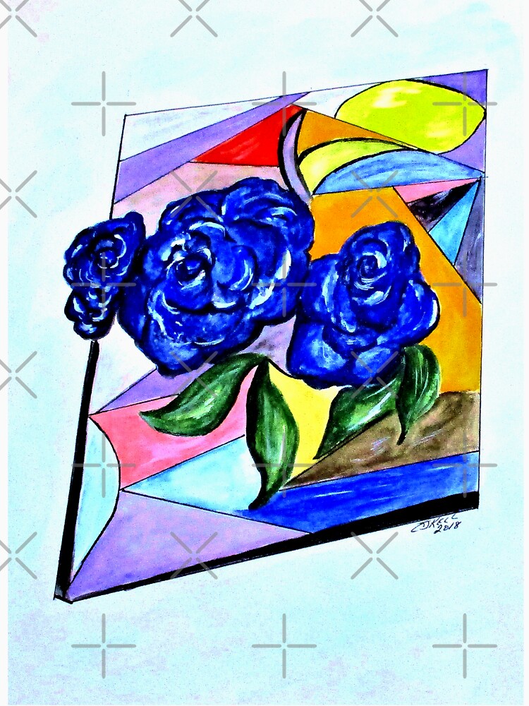 Whimsical Blue Roses Trans BG by cjkell