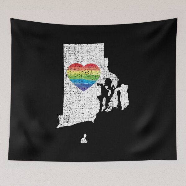 Item preview, Rhode Island Gay Pride Heart Rainbow Flag LGBT Month Lesbian Bisexual designed and sold by Tee Kaboom!.