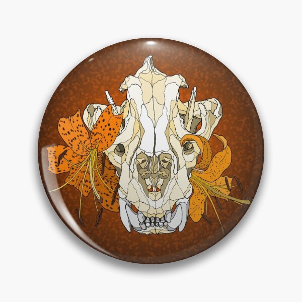 Item preview, Tiger Skull With Tigerlilys designed and sold by TinkerandBone.