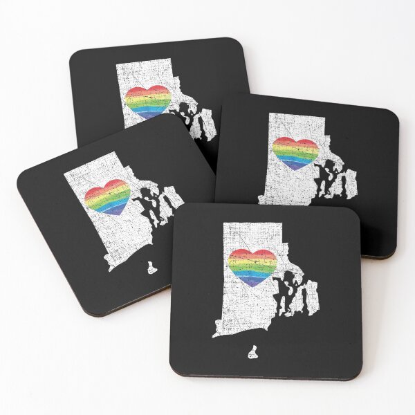 Item preview, Rhode Island Gay Pride Heart Rainbow Flag LGBT Month Lesbian Bisexual designed and sold by Tee Kaboom!.