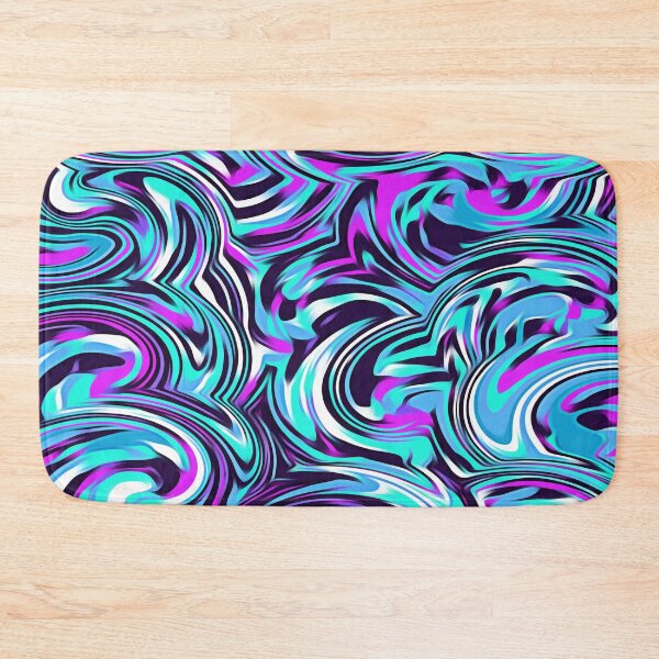 Item preview, spiral line drawing abstract pattern in blue pink black designed and sold by Mrvell.