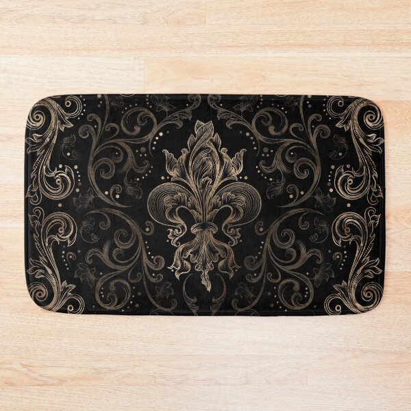 Item preview, Fleur-de-lis ornament Black and Gold designed and sold by k9printart.