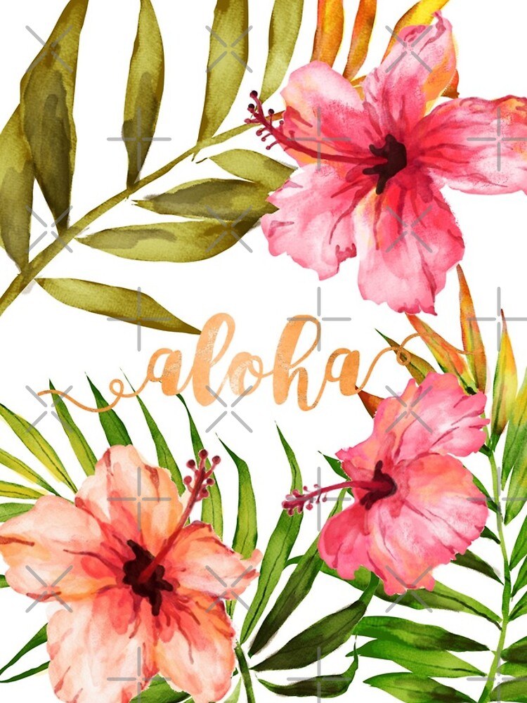 Aperçu 4 sur 4. Coque iPhone avec l'œuvre Aquarelle florale hawaïenne tropicale Aloha créée et vendue par AbigailVigh.