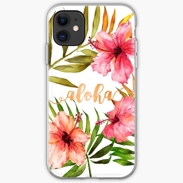Aloha Tropical Hawaiian Floral Watercolor iPhone Soft Case
