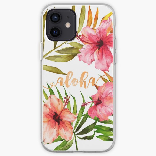 Aloha Tropical Hawaiian Floral Watercolor iPhone Soft Case