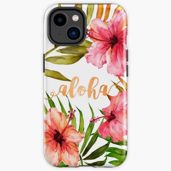 Aloha Tropical Hawaiian Floral Watercolor iPhone Tough Case