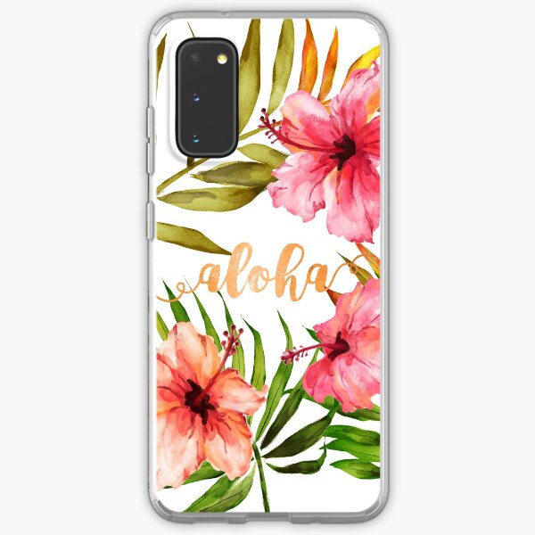 Aloha Tropical Hawaiian Floral Watercolor Samsung Galaxy Soft Case