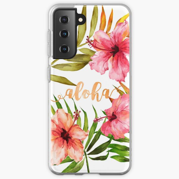 Aloha Tropical Hawaiian Floral Watercolor Samsung Galaxy Soft Case