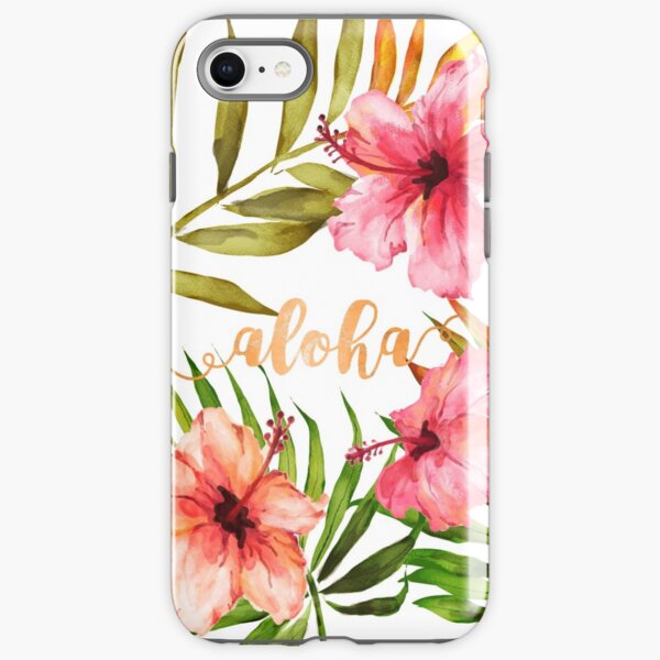 Aloha Tropical Hawaiian Floral Watercolor iPhone Tough Case