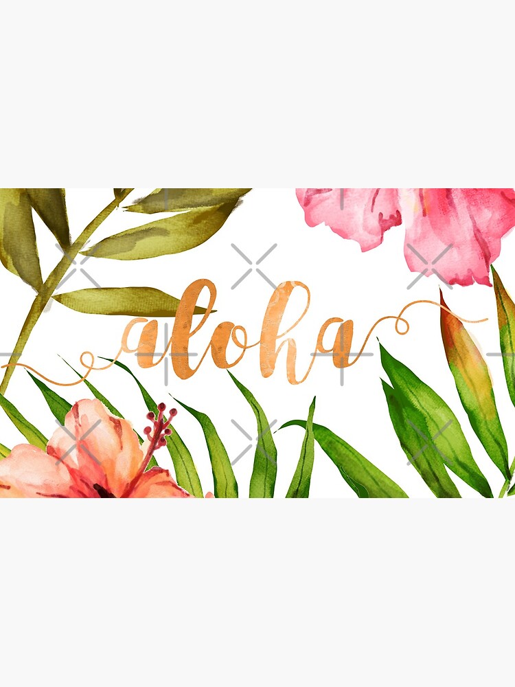Aloha Tropical Hawaiian Floral Watercolor by AbigailVigh
