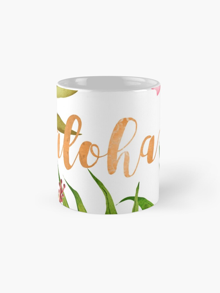 Alternate view of Aloha Tropical Hawaiian Floral Watercolor Mug