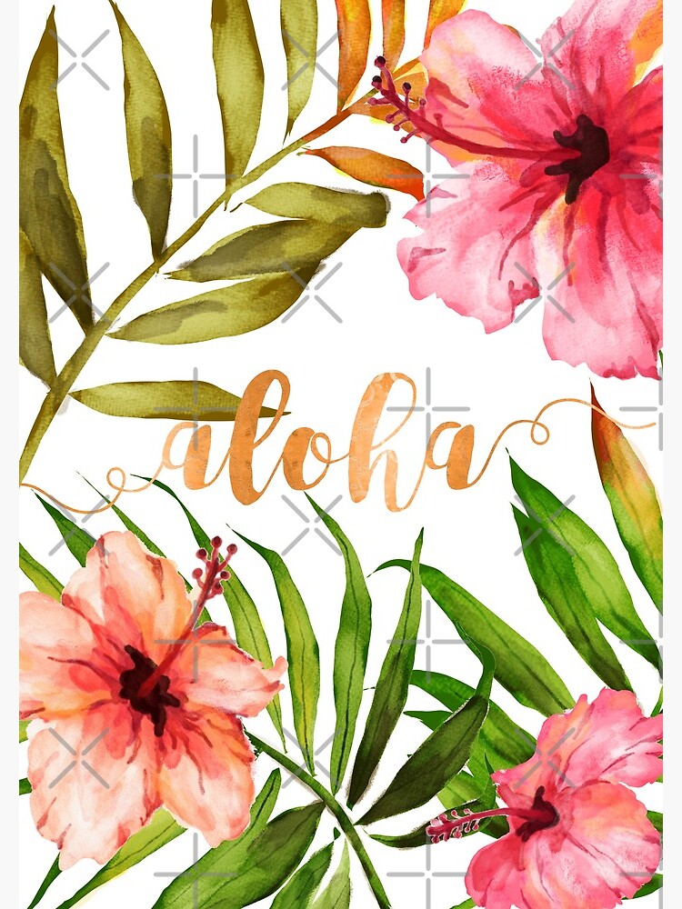 Aloha Tropical Hawaiian Floral Watercolor by AbigailVigh