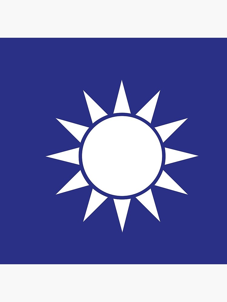 white and blue with a sun flag