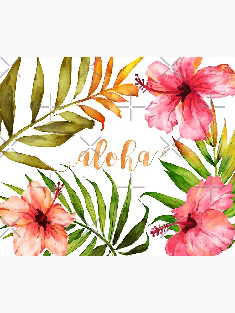 Aloha Tropical Hawaiian Floral Watercolor by AbigailVigh