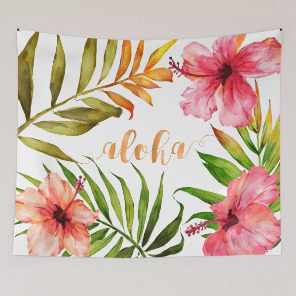 Item preview, Aloha Tropical Hawaiian Floral Watercolor designed and sold by Abigail Vigh.