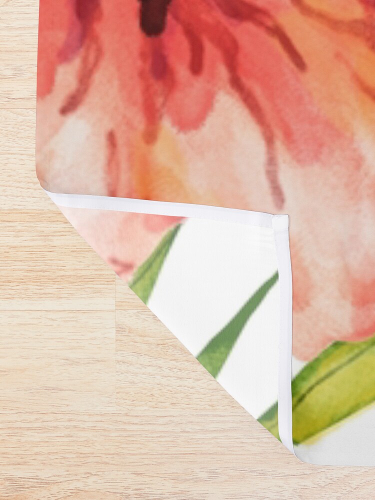 Alternate view of Aloha Tropical Hawaiian Floral Watercolor Shower Curtain