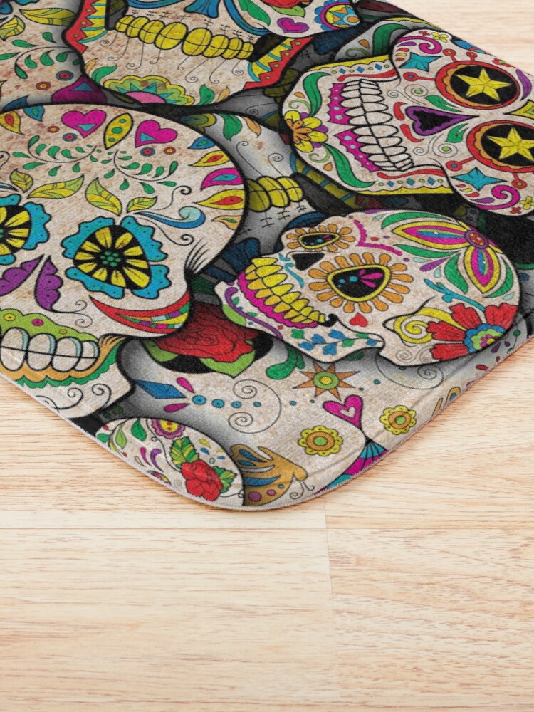 Alternate view of Sugar Skull Collage Bath Mat