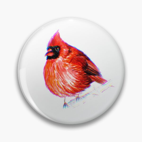 Item preview, Red Cardinal Bird Original Marker Drawing designed and sold by Zhangyeying.